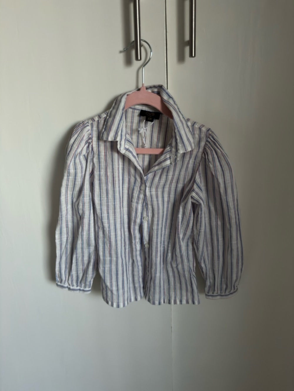 Striped Button-Down Shirt - Blue & White